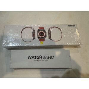 Premium Smartwatch and Stylish Watch Band Bundle - Titanium Sport Band & Gold Me